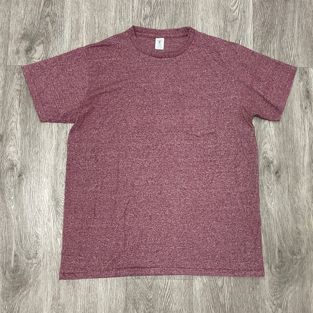 VTG Velva Sheen T-Shirt Mens XL Burgundy Heather Marl Single Stitch 60s 70s USA